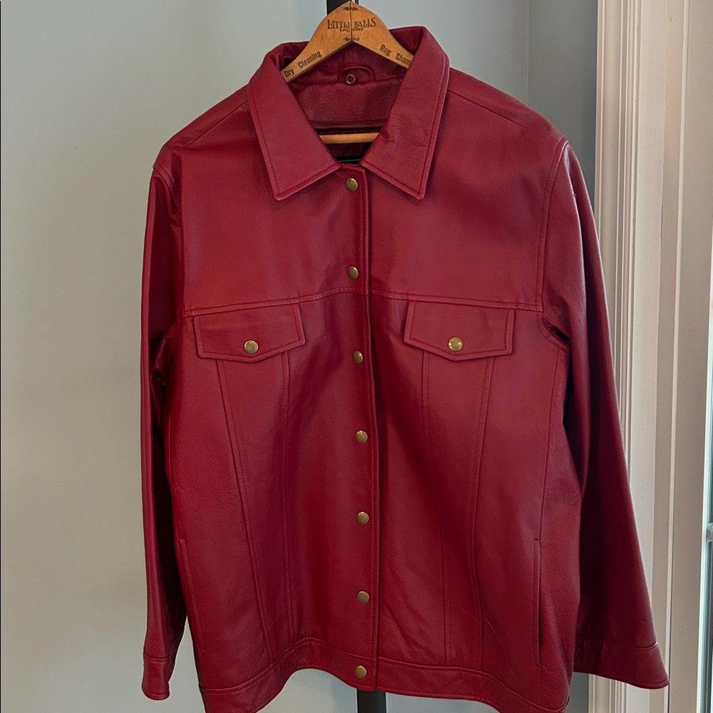 Classic red leather jacket
